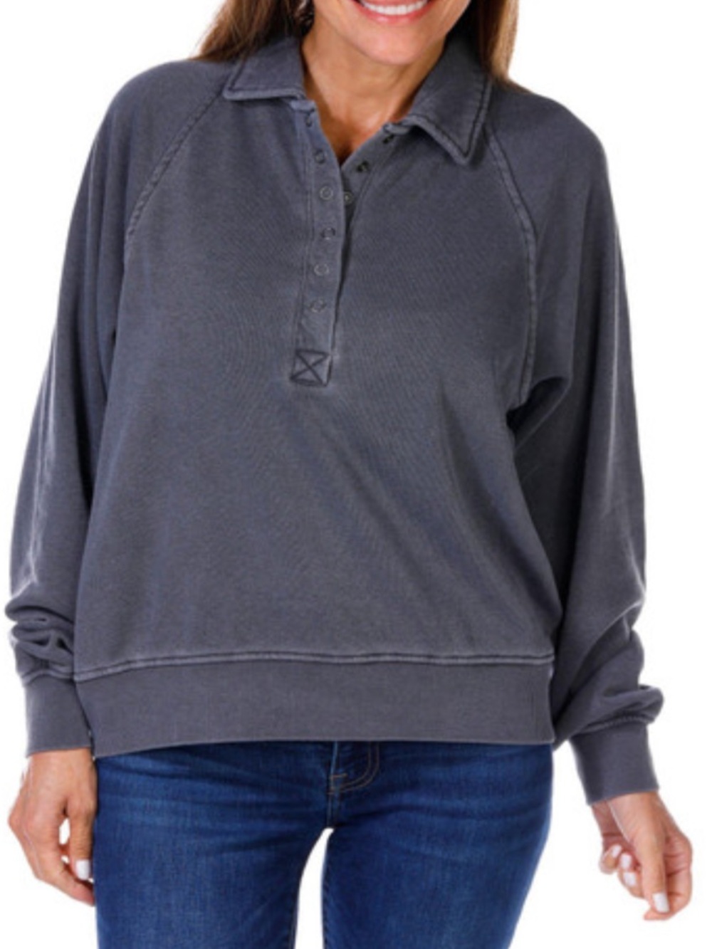 Thread & Supply Gray Collared Pullover NWT Size S